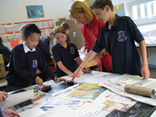 Schoolchildren at Pill